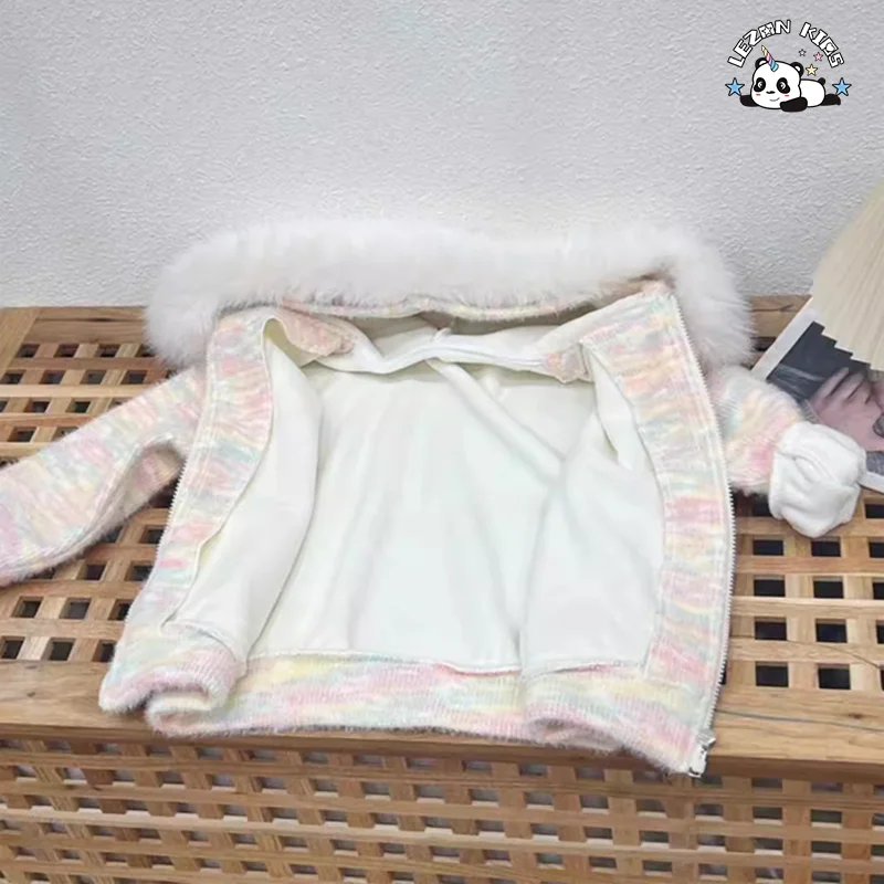 LEZONKIDS - Customizable New Style Kids Autumn Winter Suit Velvet Thincked Fashion Jackets Pants Girls Set